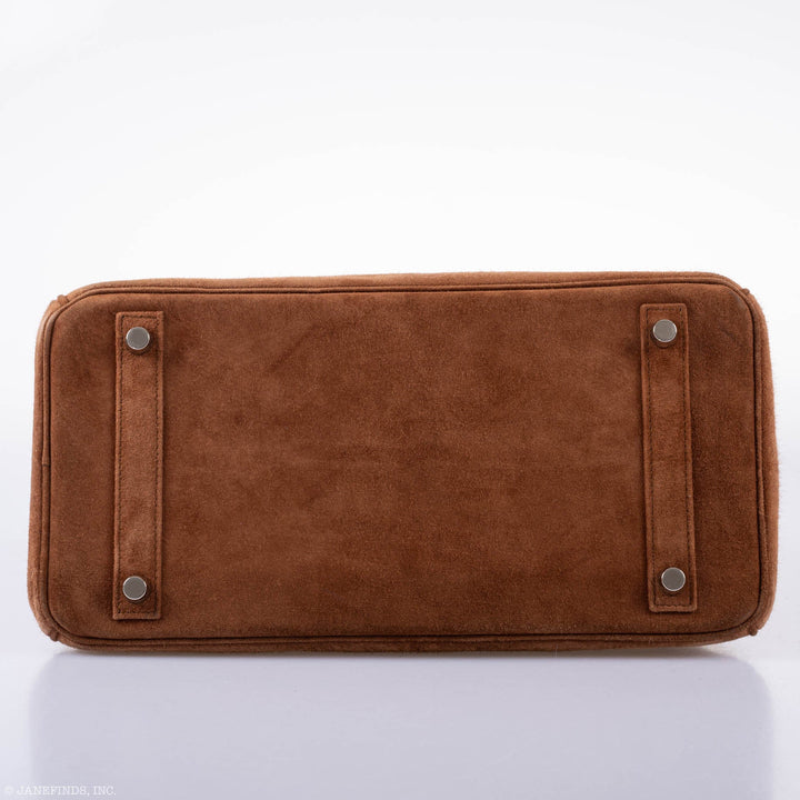 Top quality Hermes Birkin 30 Fauve Doblis Suede Palladium Hardware - 2008, L Square