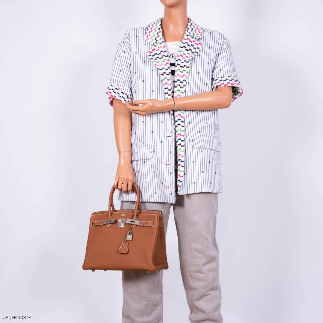 Premium Handmade Hermes Birkin 30 Gold Togo with Palladium Hardware - 2020, Y