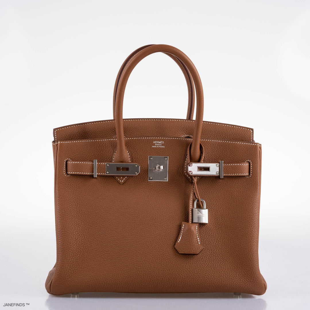 Premium Handmade Hermes Birkin 30 Gold Togo with Palladium Hardware - 2020, Y
