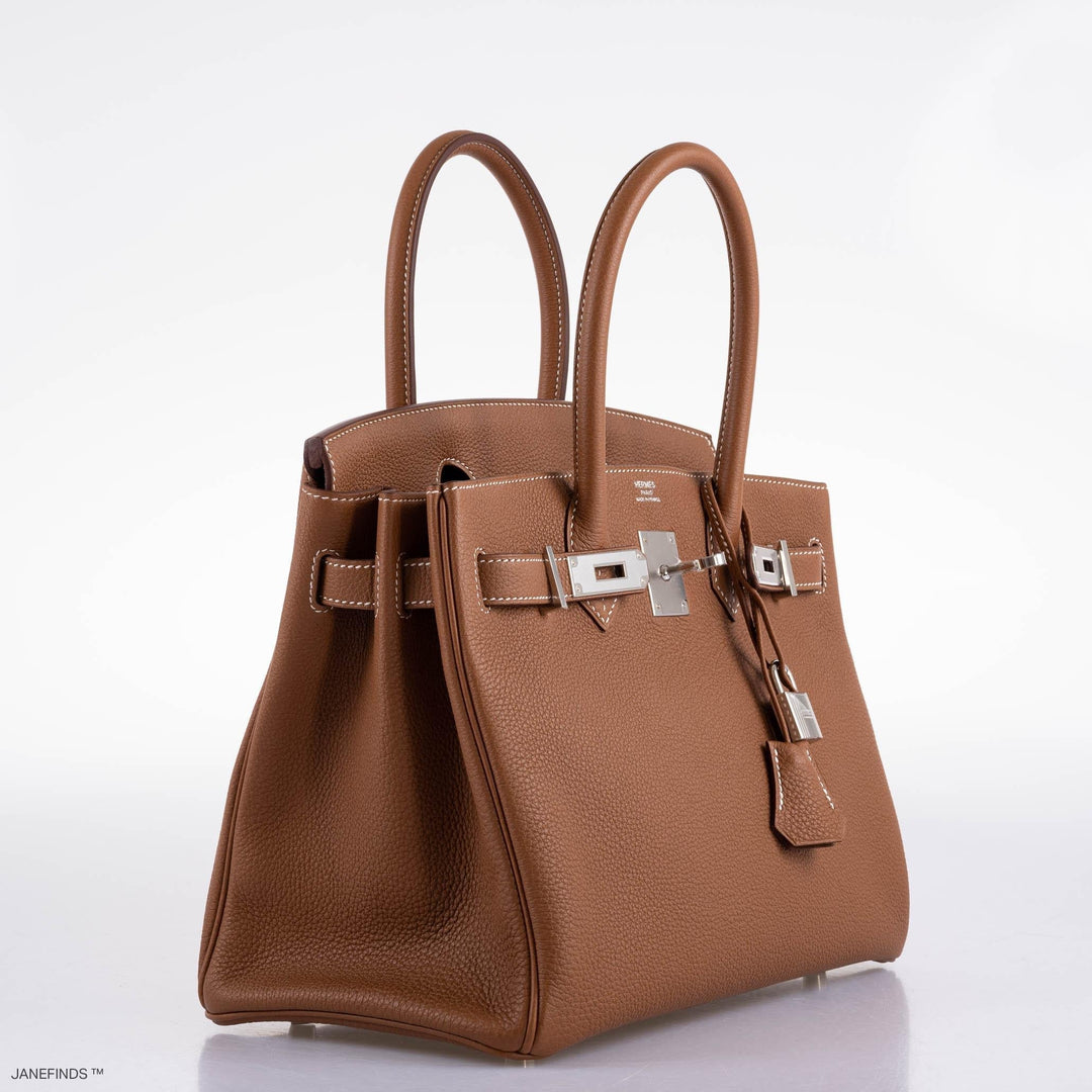 Premium Handmade Hermes Birkin 30 Gold Togo with Palladium Hardware - 2020, Y