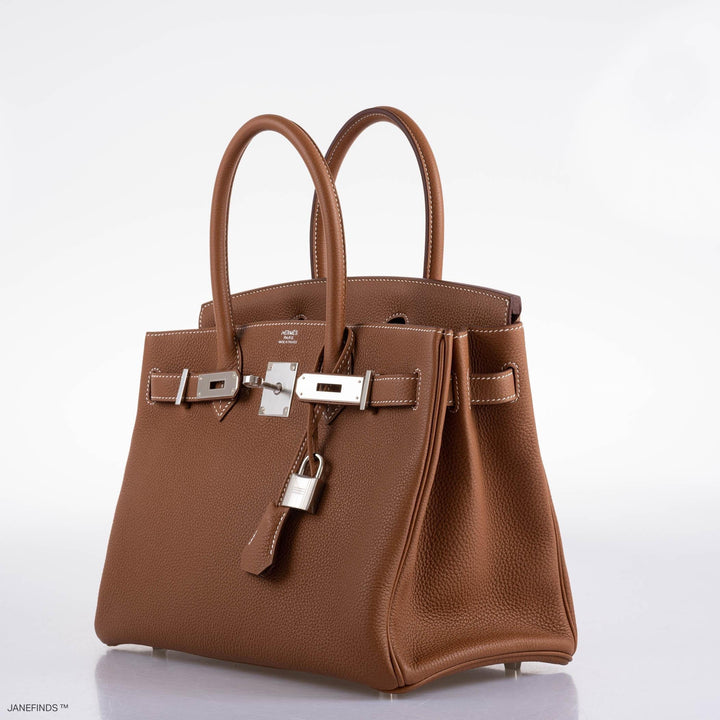 Premium Handmade Hermes Birkin 30 Gold Togo with Palladium Hardware - 2020, Y