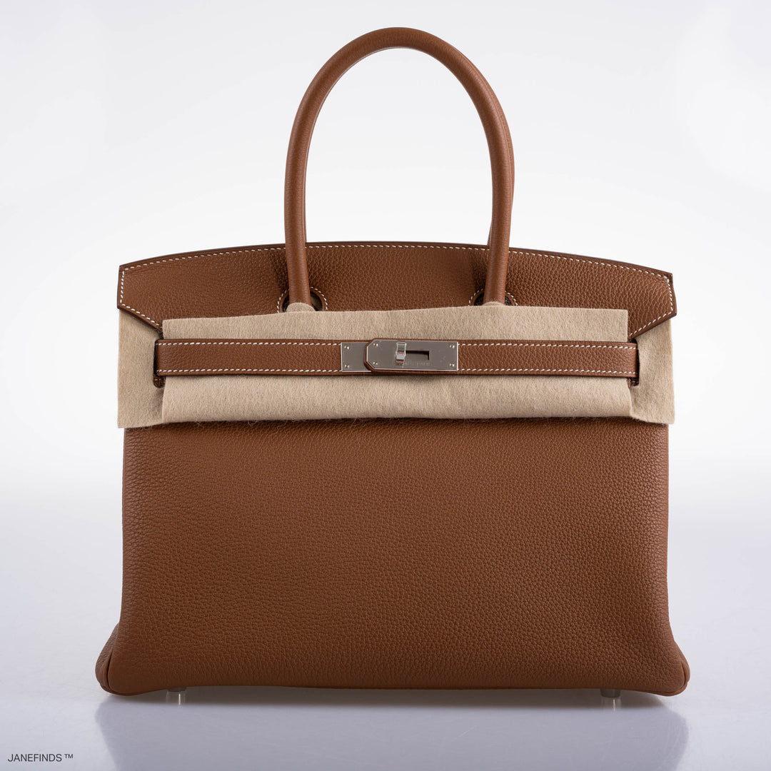 Premium Handmade Hermes Birkin 30 Gold Togo with Palladium Hardware - 2020, Y