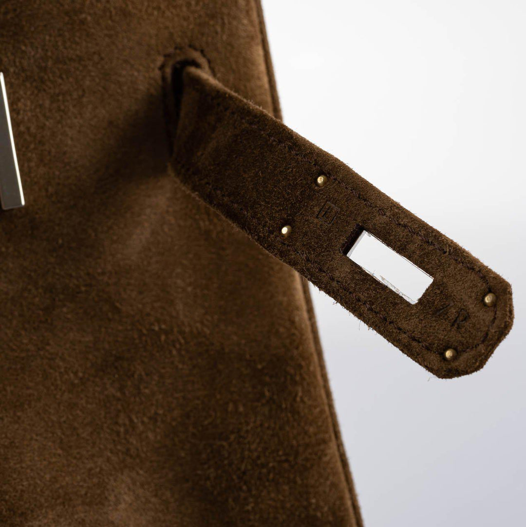 Top quality Hermes Birkin 30 Gold Veau Doblis Suede Palladium Hardware - 2008, L Square