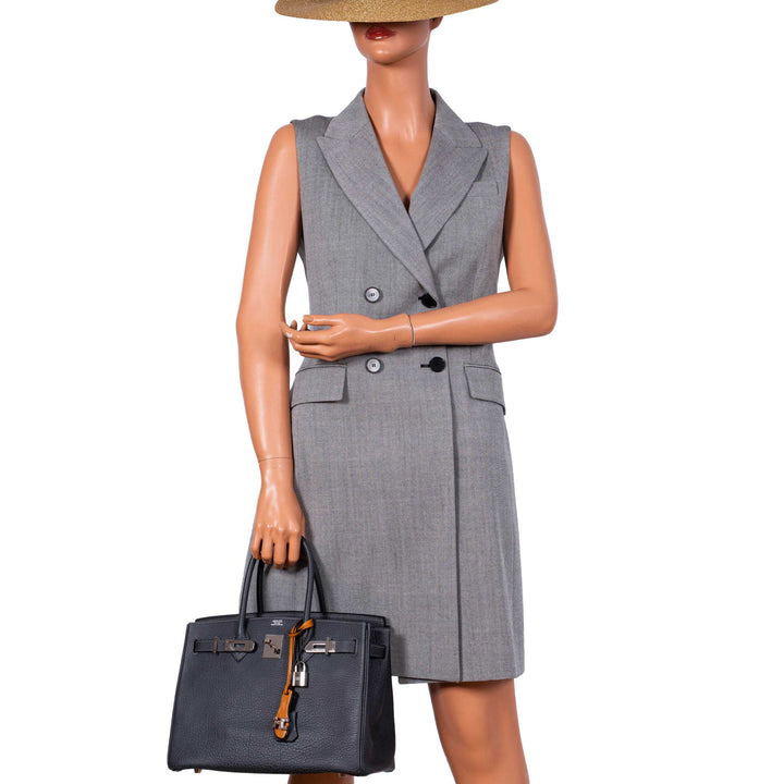 Top quality Hermes Birkin 30 Graphite Buffalo with Palladium Hardware - 2005, I Square