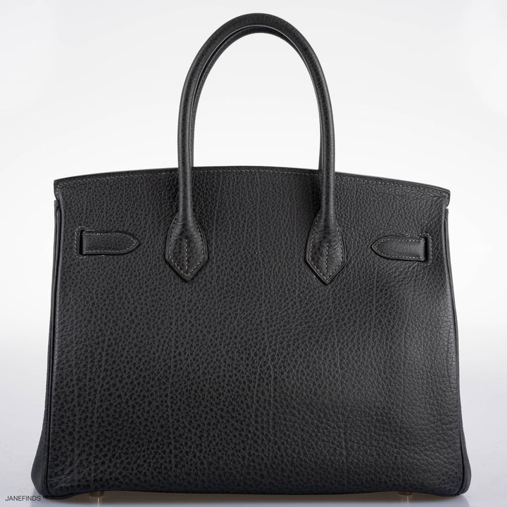 Top quality Hermes Birkin 30 Graphite Buffalo with Palladium Hardware - 2005, I Square