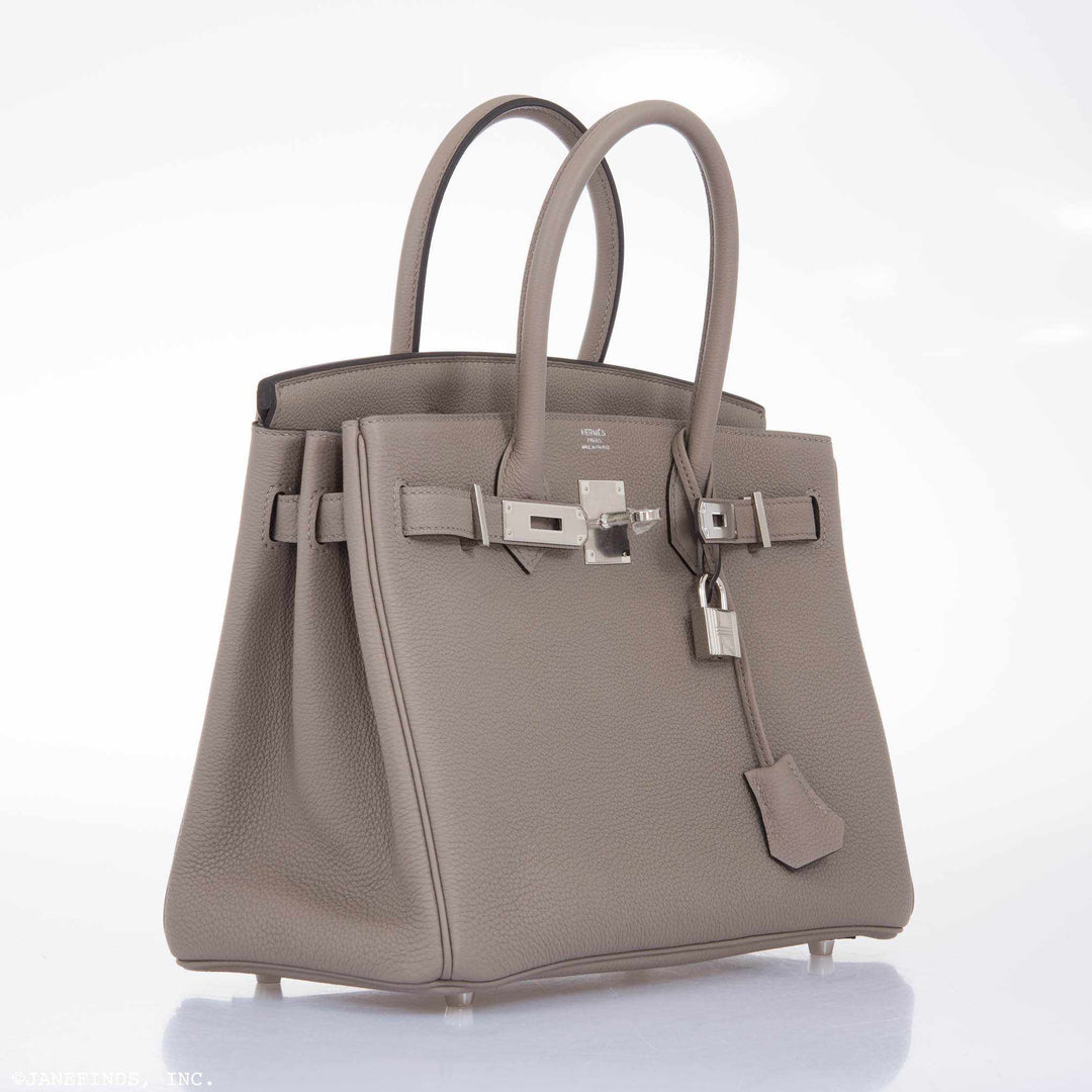 Top quality Hermes Birkin 30 Gris Asphalte Togo Palladium Hardware