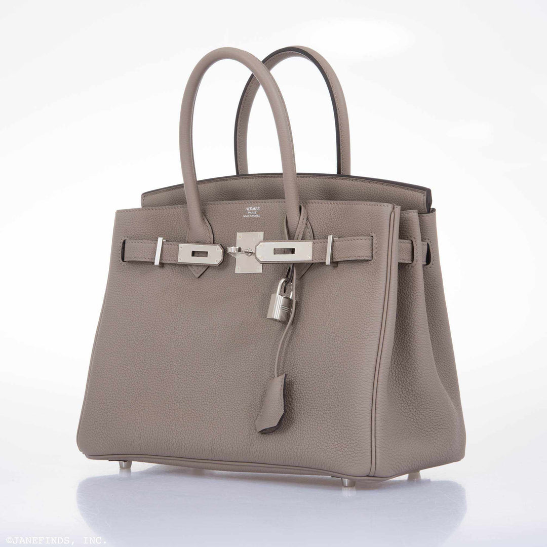 Top quality Hermes Birkin 30 Gris Asphalte Togo Palladium Hardware