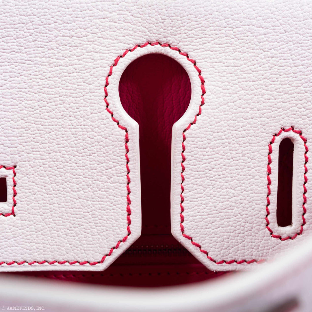 Hermes Birkin 30 HSS Bi-Color White & Fuchsia Chevre Palladium Hardware
