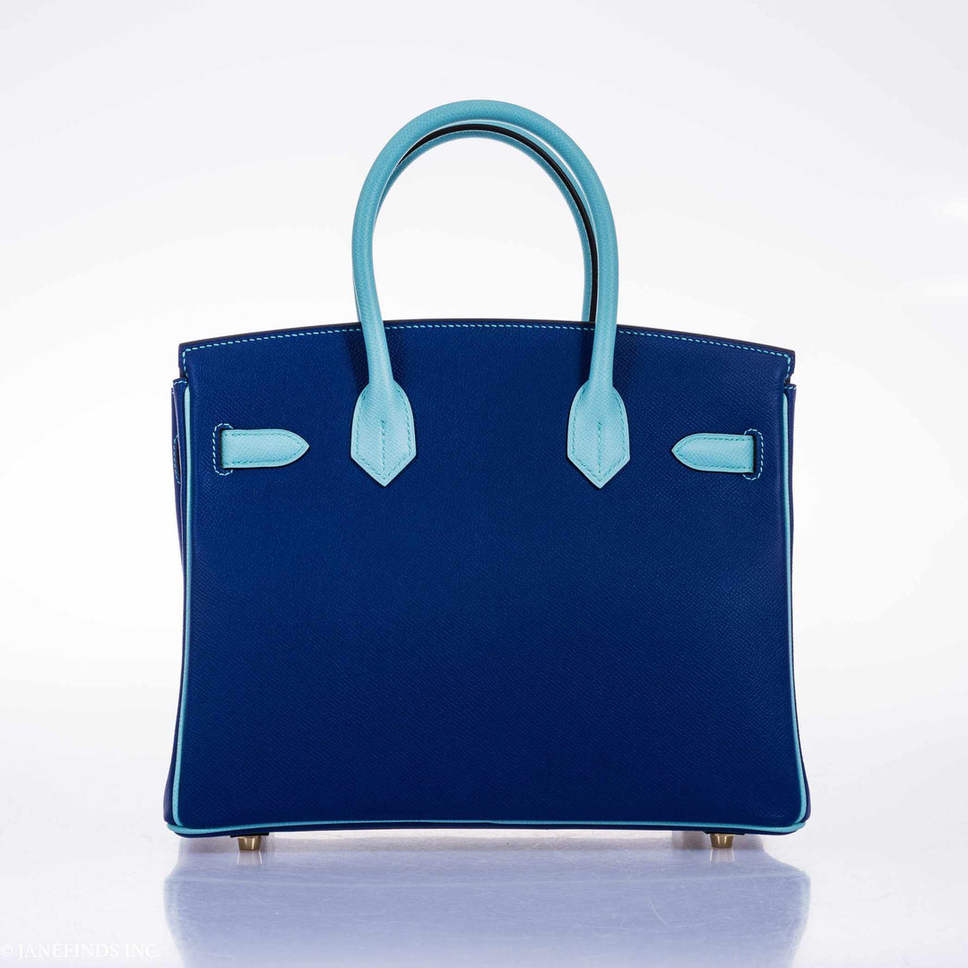 Hermes Birkin 30 HSS Blue Electric & Blue Atoll Epsom Gold Hardware
