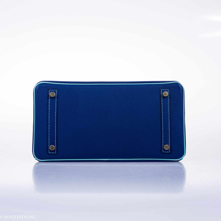 Hermes Birkin 30 HSS Blue Electric & Blue Atoll Epsom Gold Hardware