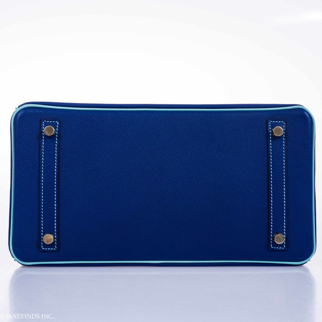 Hermes Birkin 30 HSS Blue Electric & Blue Atoll Epsom Gold Hardware