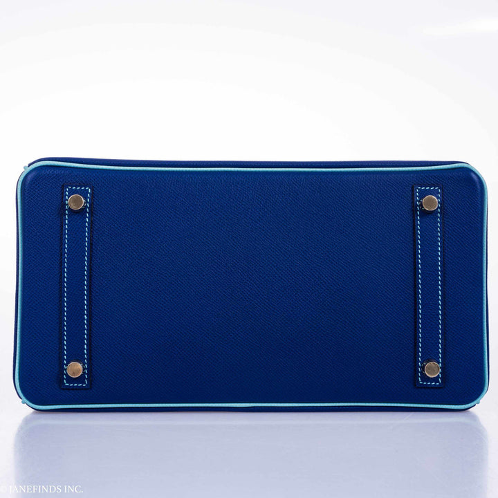 Hermes Birkin 30 HSS Blue Electric & Blue Atoll Epsom Gold Hardware