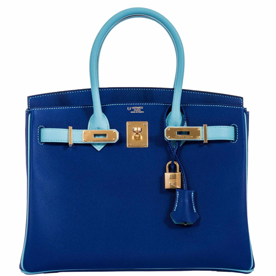 Hermes Birkin 30 HSS Blue Electric & Blue Atoll Epsom Gold Hardware