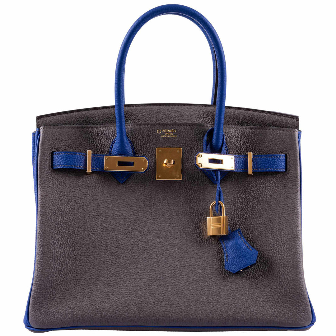 Hermes Birkin 30 HSS Etain And Blue Electric Togo Gold Hardware