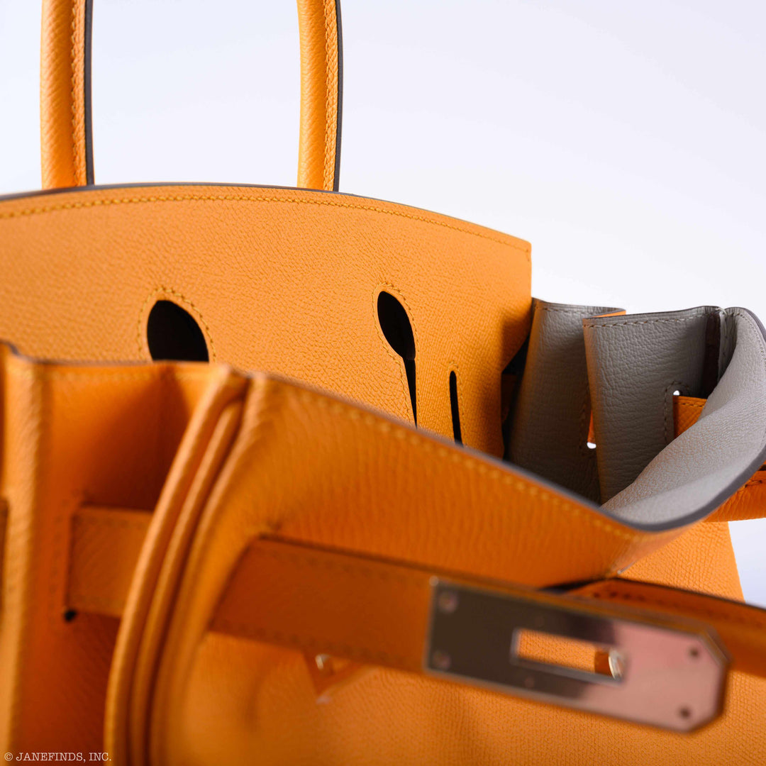Top quality Hermes Birkin 30 HSS Jaune d'Or & Gris Mouette Epsom Palladium Hardware - 2019