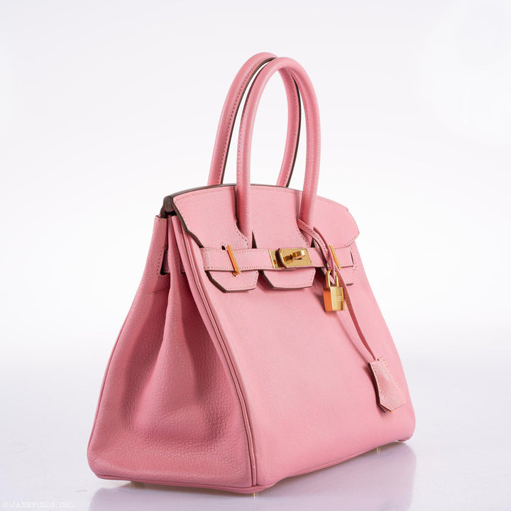 Premium Handmade Hermes Birkin 30 HSS Rose Confetti Chevre Gold Hardware - 2015, T