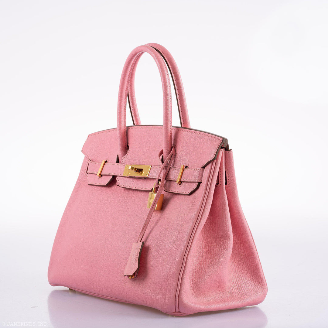 Premium Handmade Hermes Birkin 30 HSS Rose Confetti Chevre Gold Hardware - 2015, T