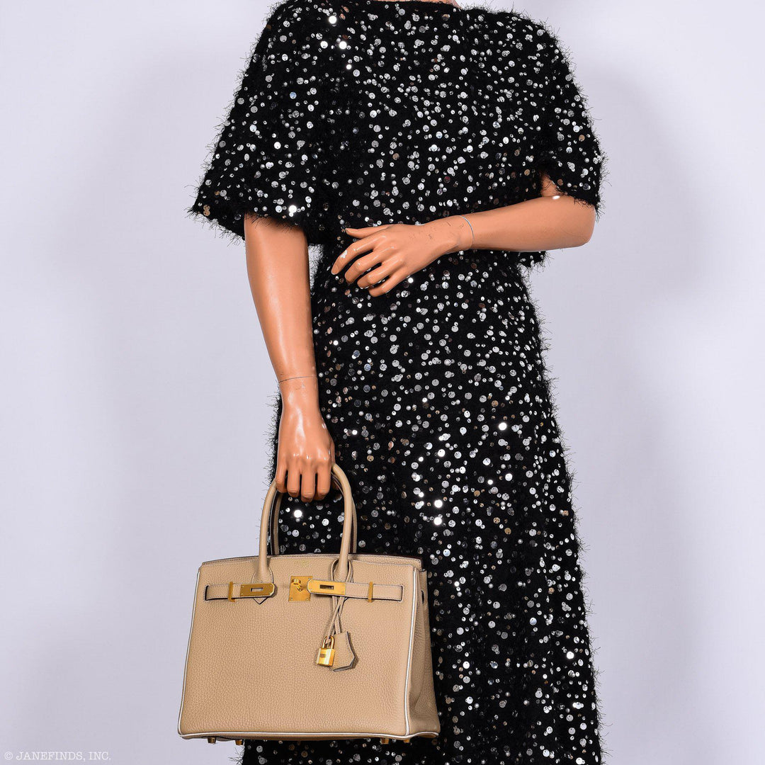 Top quality Hermes Birkin 30 HSS Trench & Craie Piping Togo Brushed Gold Hardware - 2016, X