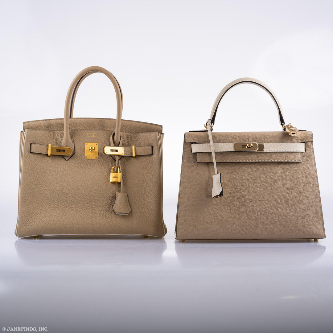 Top quality Hermes Birkin 30 HSS Trench & Craie Piping Togo Brushed Gold Hardware - 2016, X