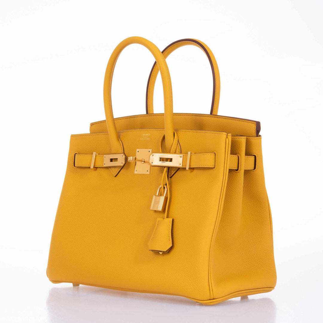 Top quality Hermes Birkin 30 Jaune Ambre Togo Gold Hardware