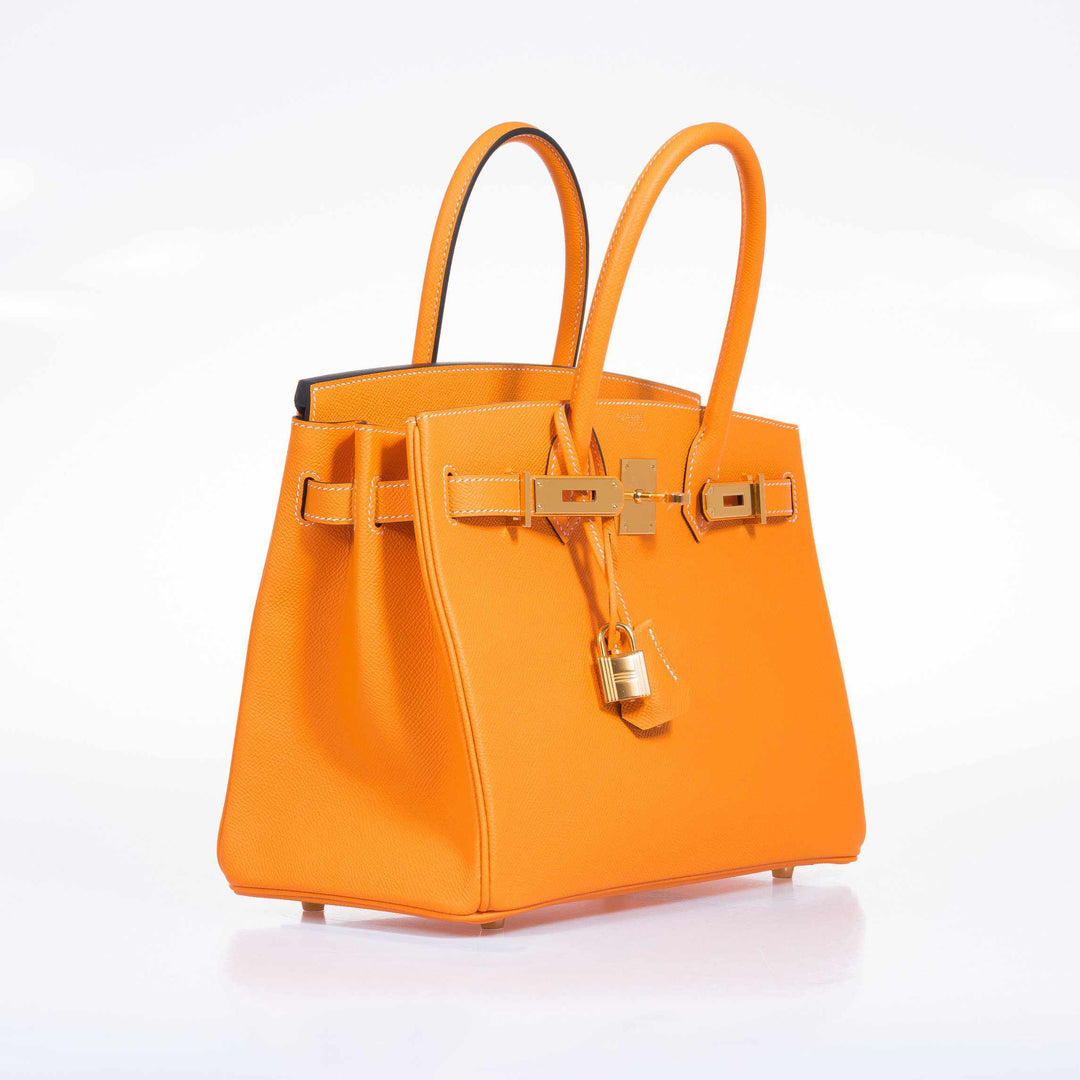 Top quality Hermes Birkin 30 Jaune D'Or & Blue Marine Epsom Palladium Hardware