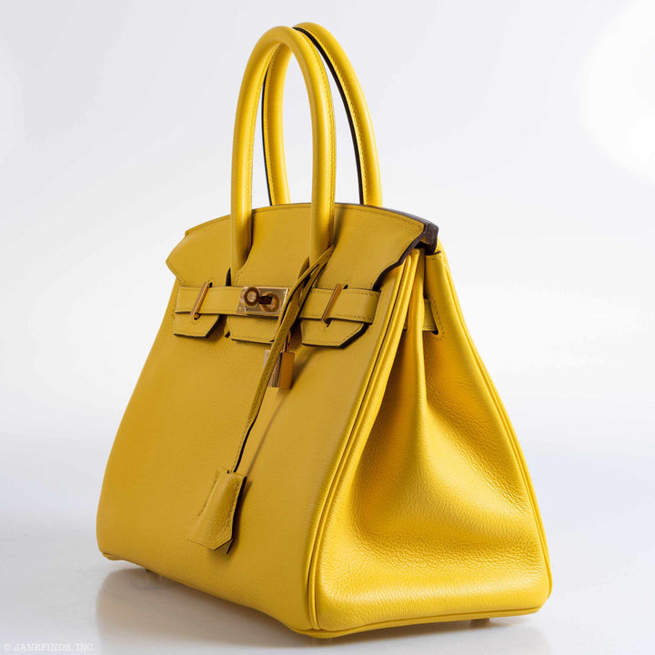 Hermes Birkin 30 Jaune De Naples Taurillon Novillo Gold Hardware