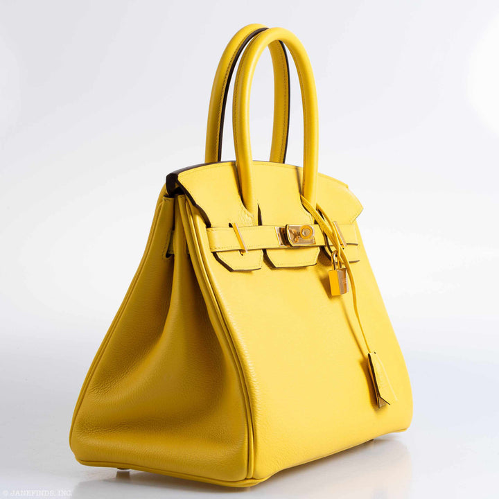 Hermes Birkin 30 Jaune De Naples Taurillon Novillo Gold Hardware