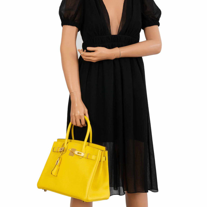 Top quality Hermes Birkin 30 Jaune de Naples Taurillon Novillo Gold Hardware