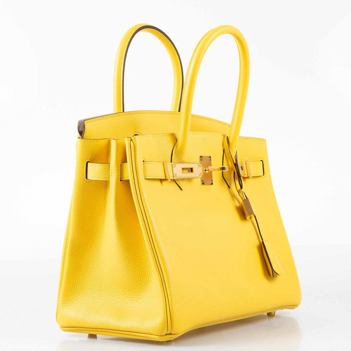 Top quality Hermes Birkin 30 Jaune de Naples Taurillon Novillo Gold Hardware