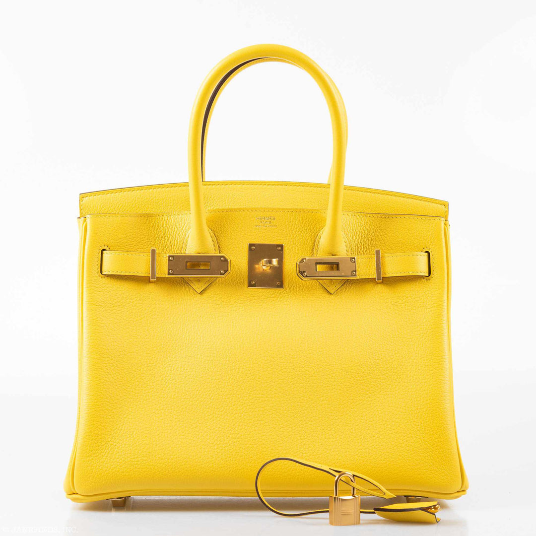 Top quality Hermes Birkin 30 Jaune de Naples Taurillon Novillo Gold Hardware