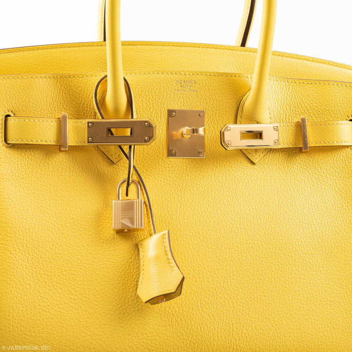 Top quality Hermes Birkin 30 Jaune de Naples Taurillon Novillo Gold Hardware
