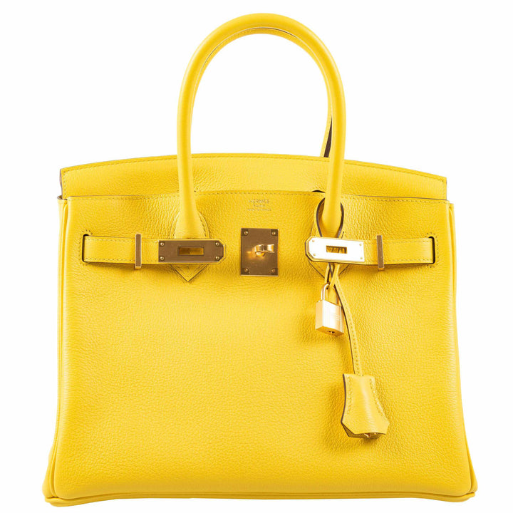 Top quality Hermes Birkin 30 Jaune de Naples Taurillon Novillo Gold Hardware