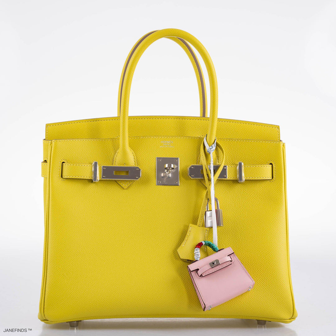 Top quality Hermes Birkin 30 Lime Epsom with Palladium Hardware - 2019, D