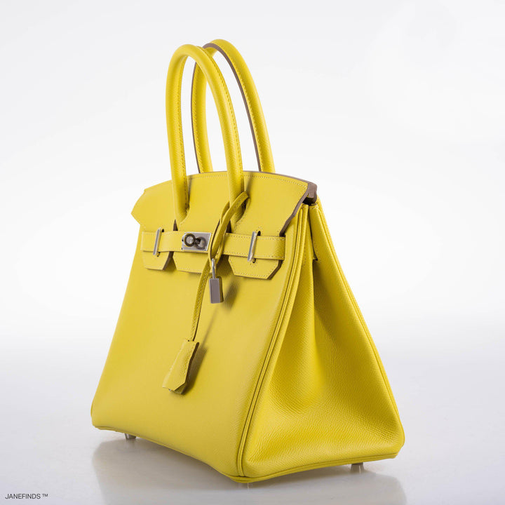 Top quality Hermes Birkin 30 Lime Epsom with Palladium Hardware - 2019, D