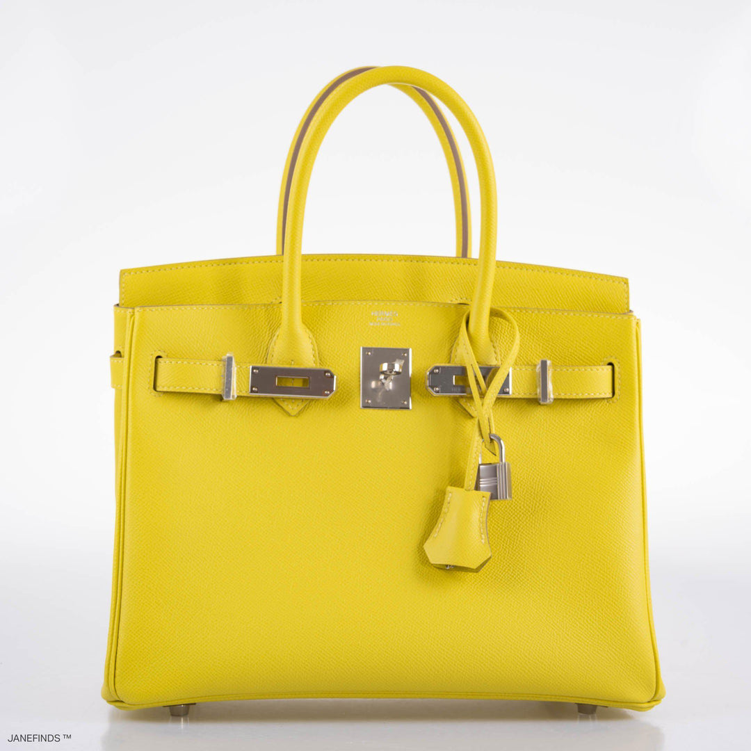 Top quality Hermes Birkin 30 Lime Epsom with Palladium Hardware - 2019, D