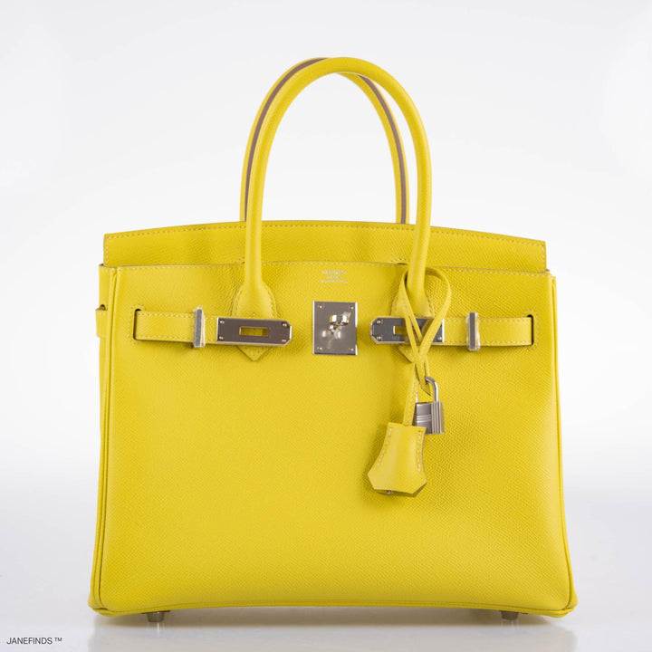 Top quality Hermes Birkin 30 Lime Epsom with Palladium Hardware - 2019, D