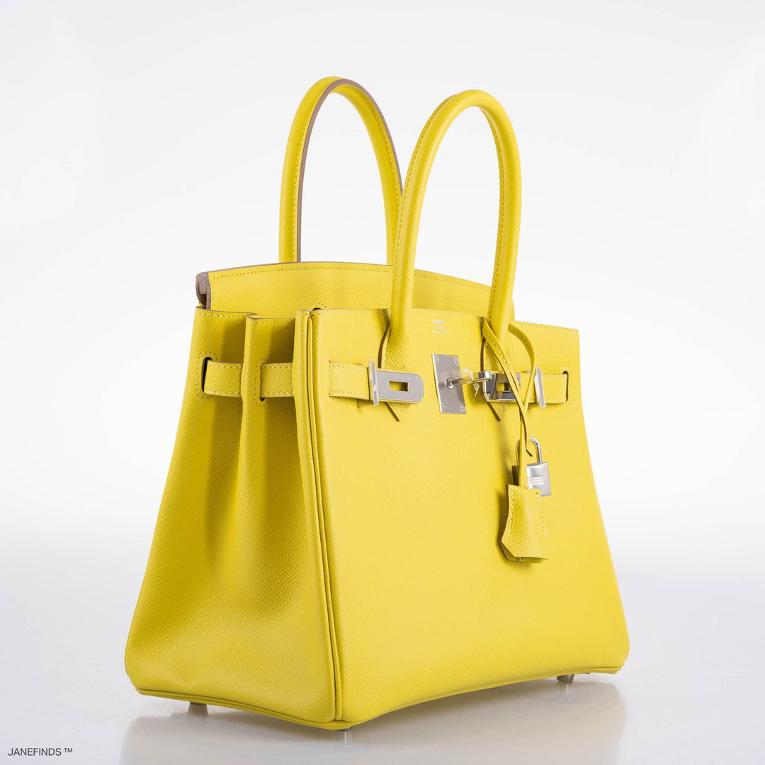 Top quality Hermes Birkin 30 Lime Epsom with Palladium Hardware - 2019, D