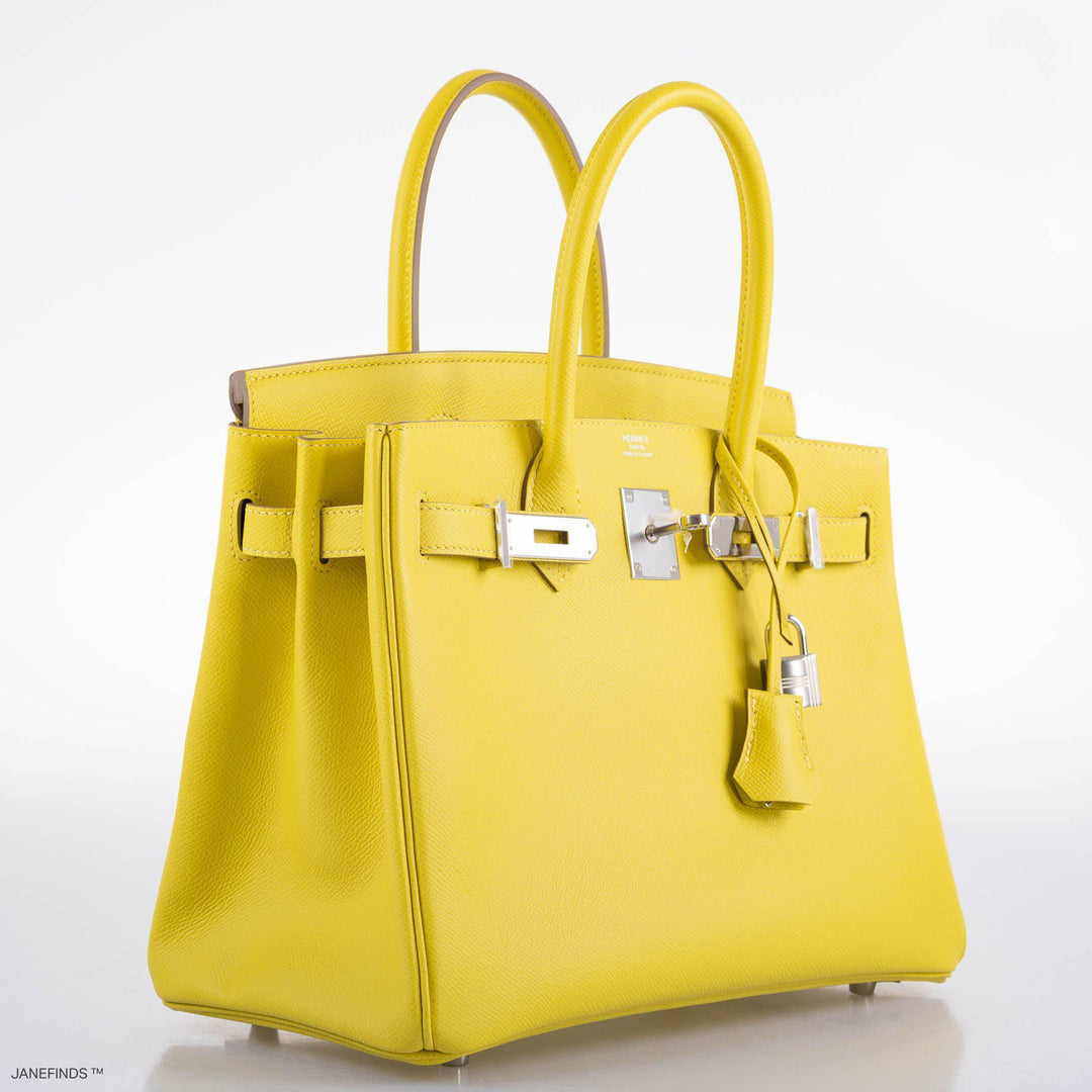 Top quality Hermes Birkin 30 Lime Epsom with Palladium Hardware - 2019, D