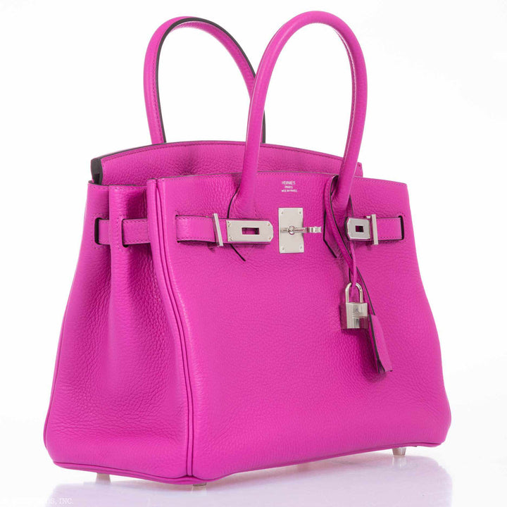 Top quality Hermes Birkin 30 Magnolia Clemence Palladium Hardware