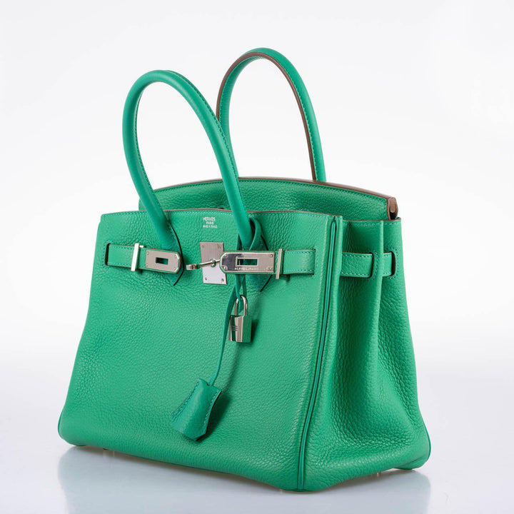 Top quality Hermes Birkin 30 Menthe Clemence with Palladium Hardware - 2012, P Square