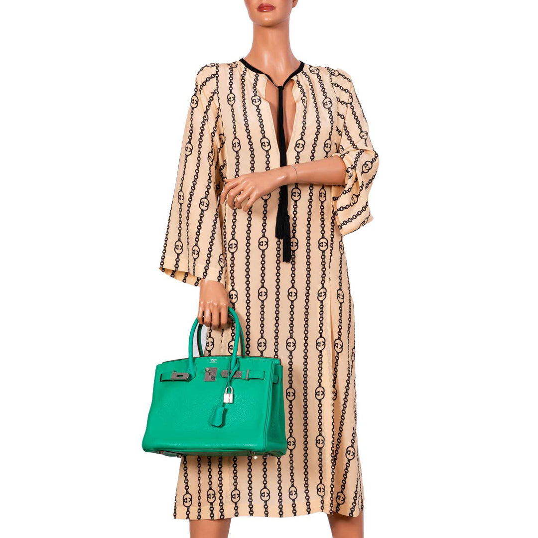 Top quality Hermes Birkin 30 Menthe Clemence with Palladium Hardware - 2012, P Square
