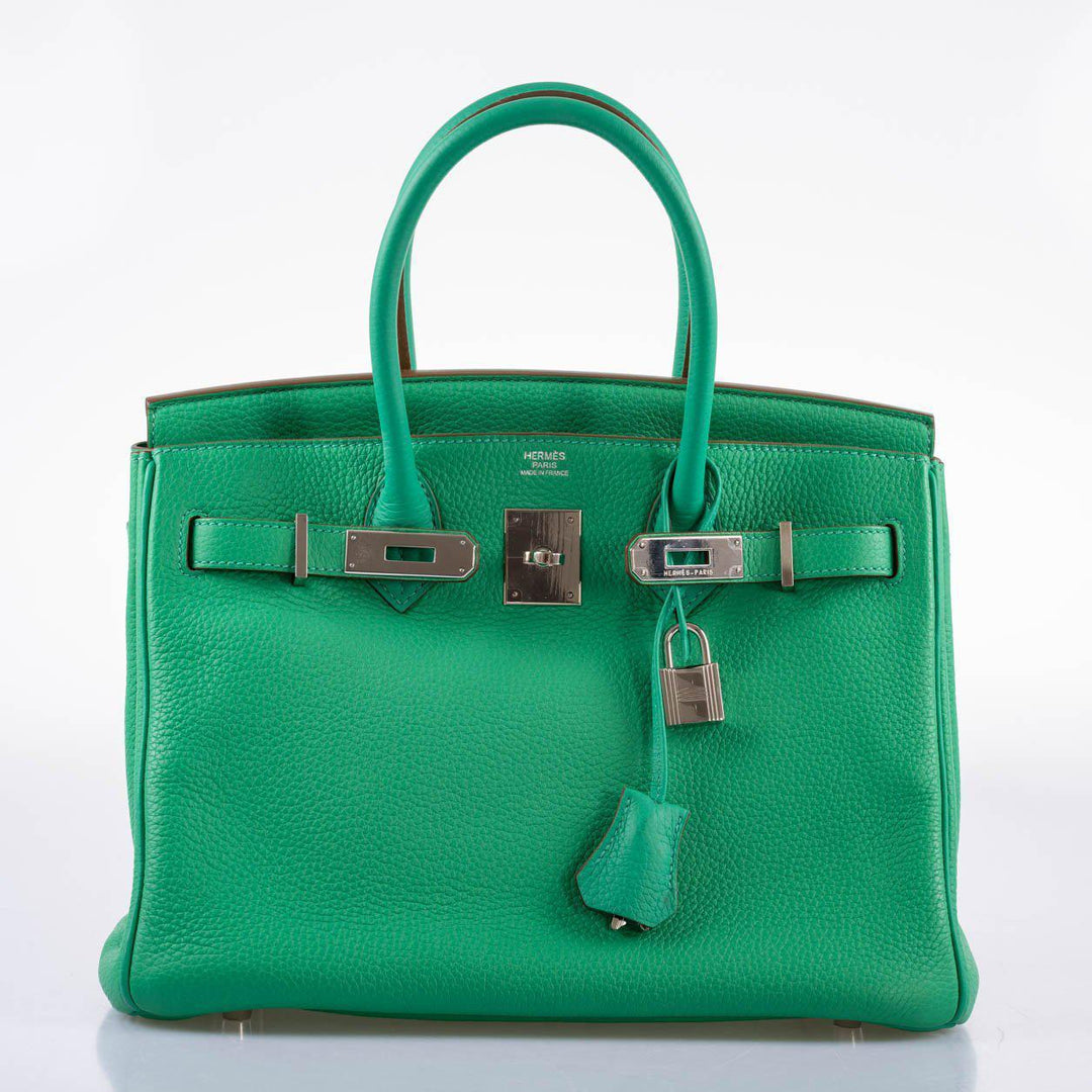Top quality Hermes Birkin 30 Menthe Clemence with Palladium Hardware - 2012, P Square
