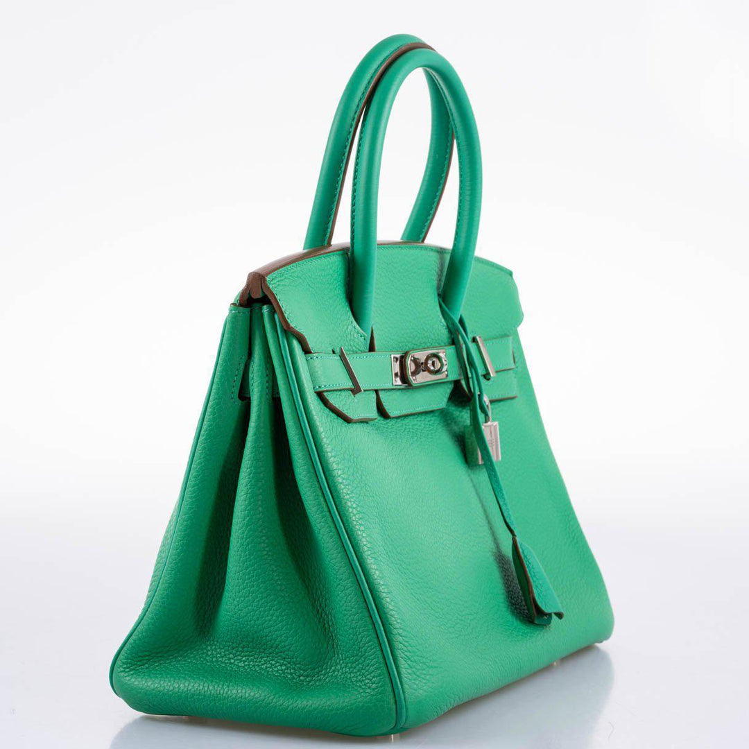 Top quality Hermes Birkin 30 Menthe Clemence with Palladium Hardware - 2012, P Square