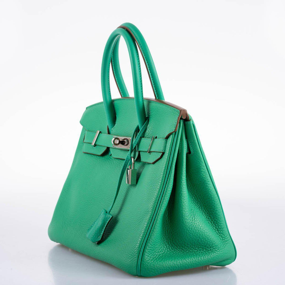 Top quality Hermes Birkin 30 Menthe Clemence with Palladium Hardware - 2012, P Square