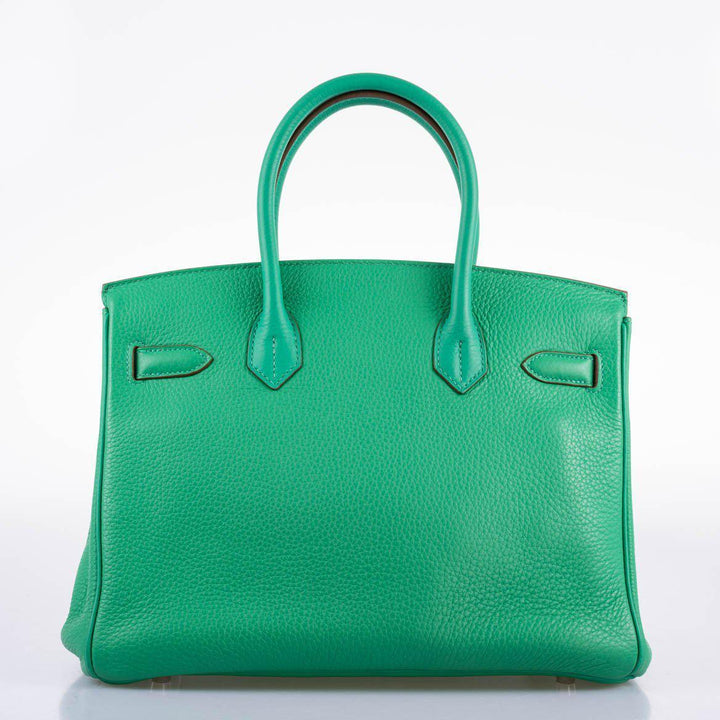 Top quality Hermes Birkin 30 Menthe Clemence with Palladium Hardware - 2012, P Square