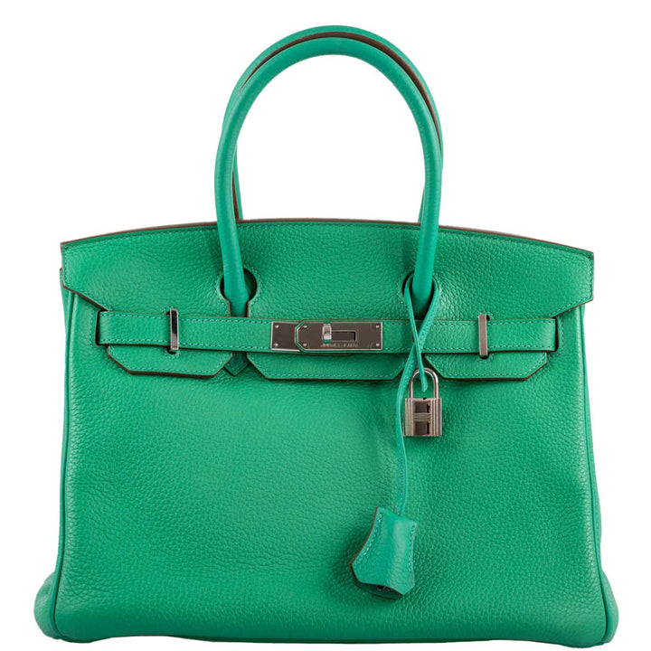 Top quality Hermes Birkin 30 Menthe Clemence with Palladium Hardware - 2012, P Square