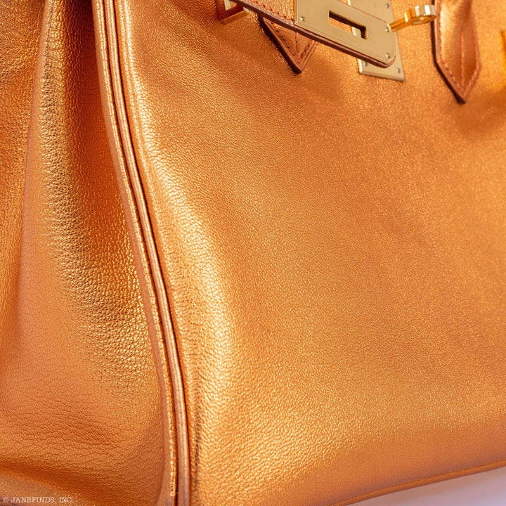 Top quality Hermes Birkin 30 Metallic Bronze Chevre Gold Hardware - Limited Edition