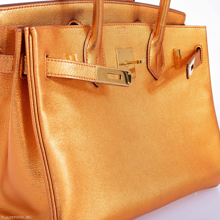 Top quality Hermes Birkin 30 Metallic Bronze Chevre Gold Hardware - Limited Edition