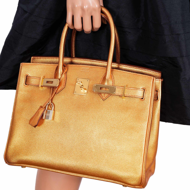 Top quality Hermes Birkin 30 Metallic Bronze Chevre Gold Hardware - Limited Edition