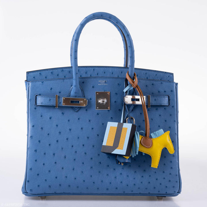 Top quality Hermes Birkin 30 Mykonos Ostrich Palladium Hardware - 2016, A